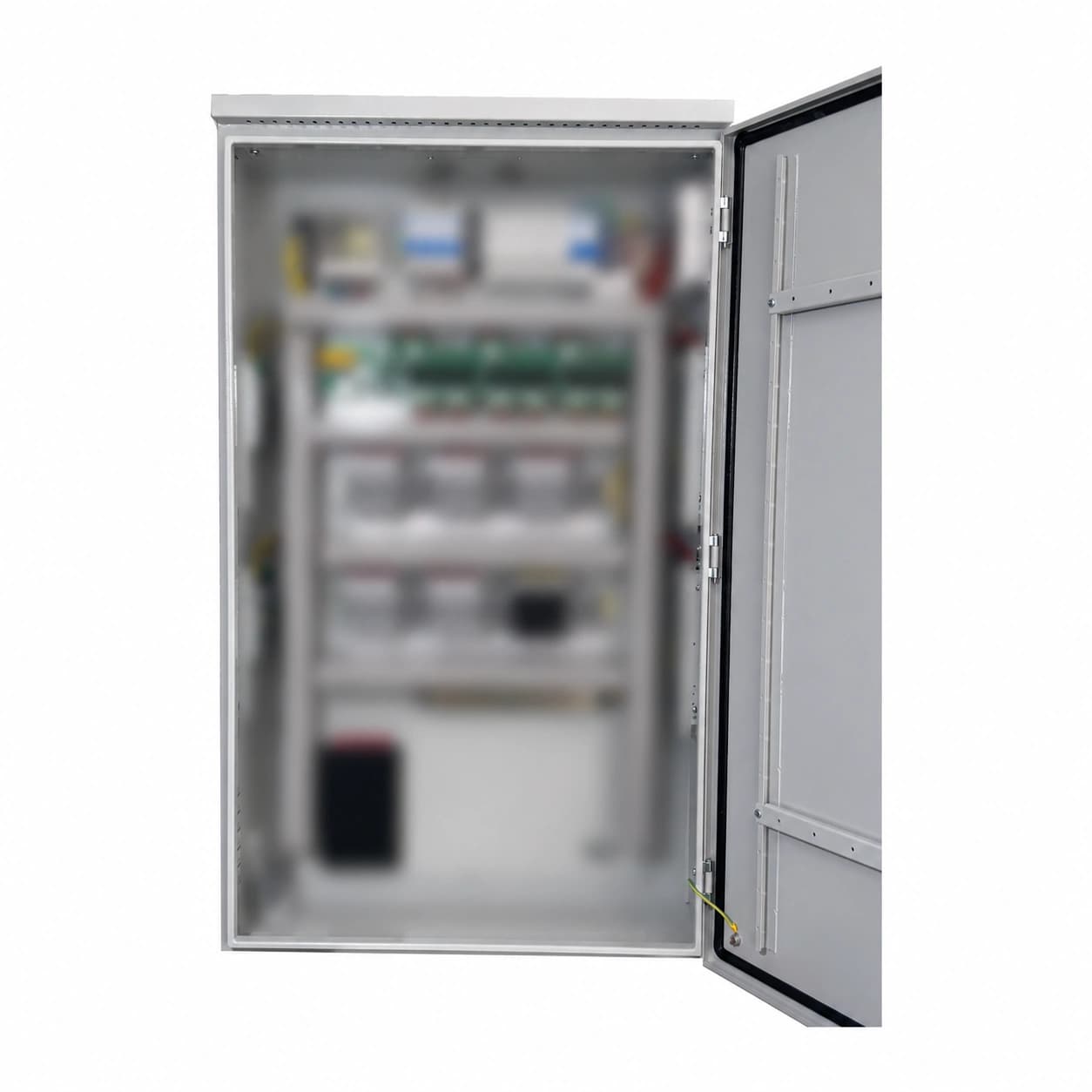 Smart Power Distribution Boxes Open Detail Blurred